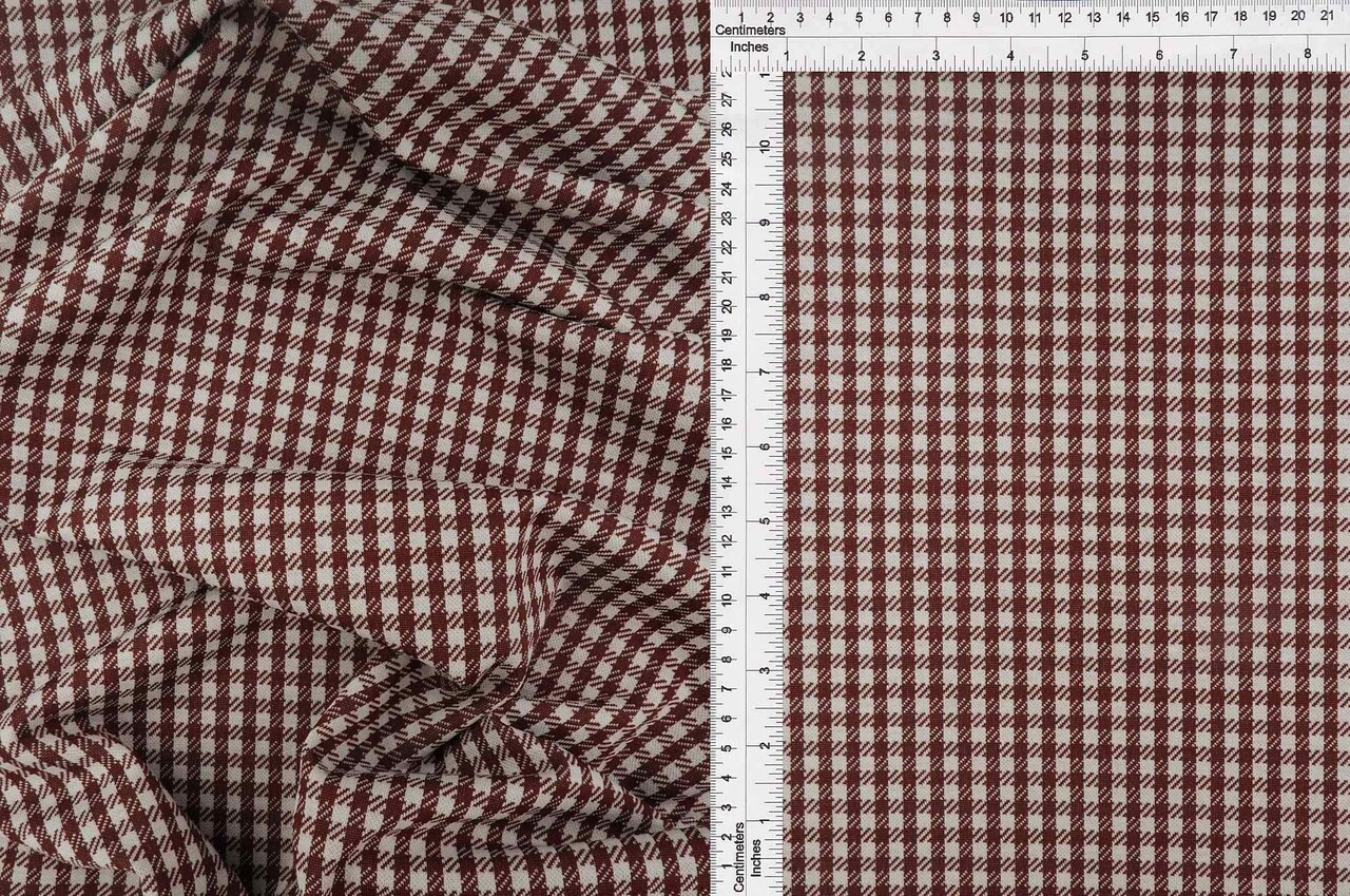 1 Yard Textured Double Knit Jacquard Plaid Fabric Stretch Polyester Rayon 58/60 Inches Wide